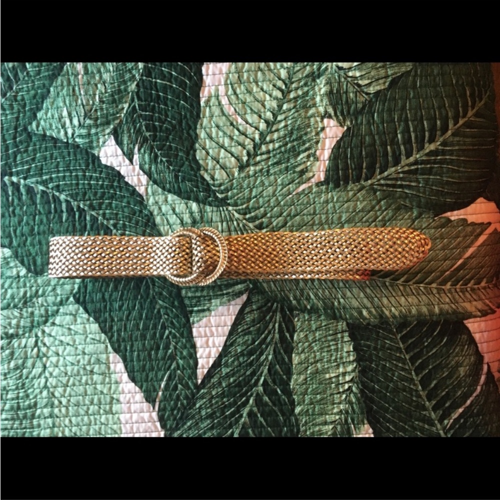 BRAND NEW J CREW GOLD LEATHER BRAIDED BELT SZ S/M